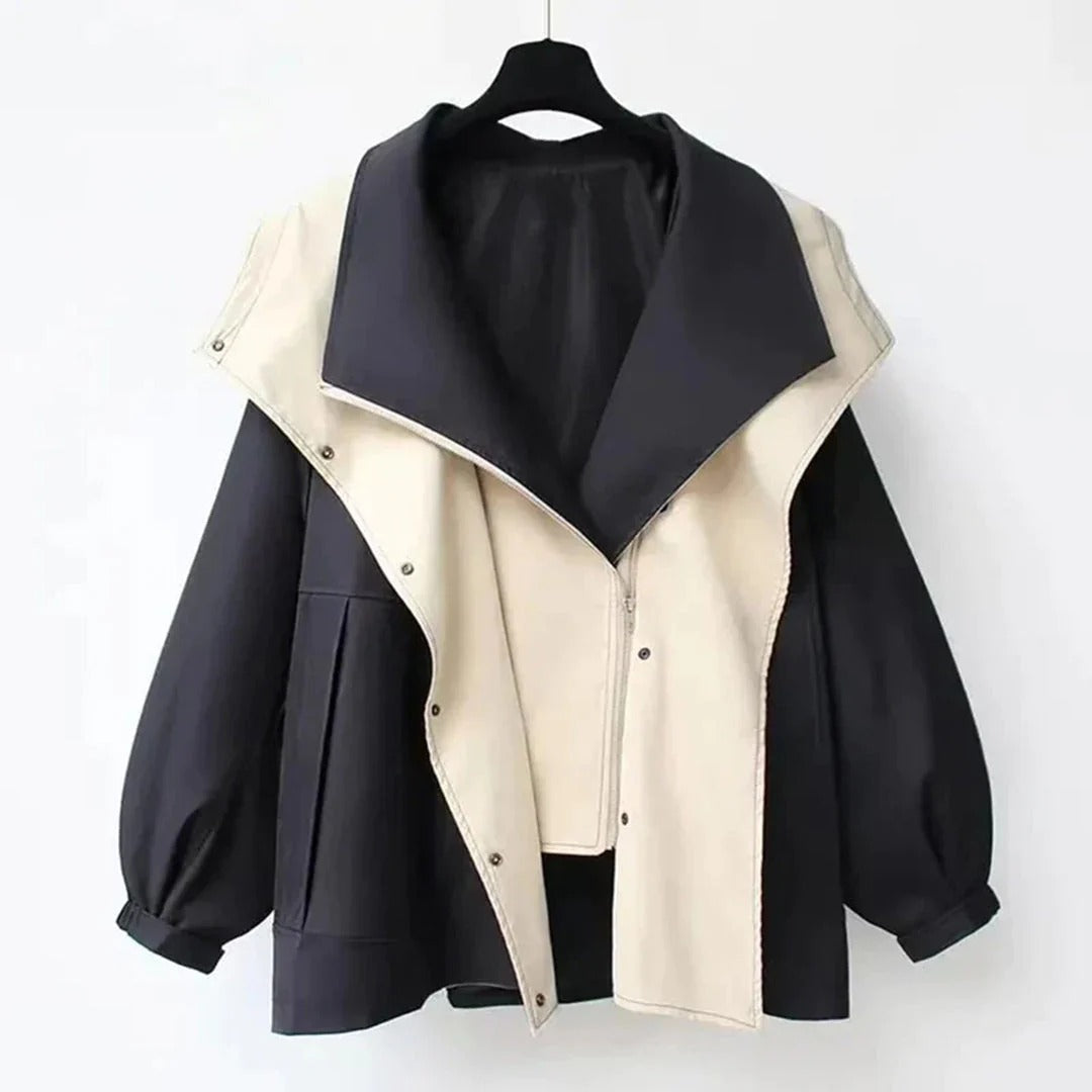 WW | Women's Coat – Oversized Fit – Wool Blend – Statement Collar – Button Closure