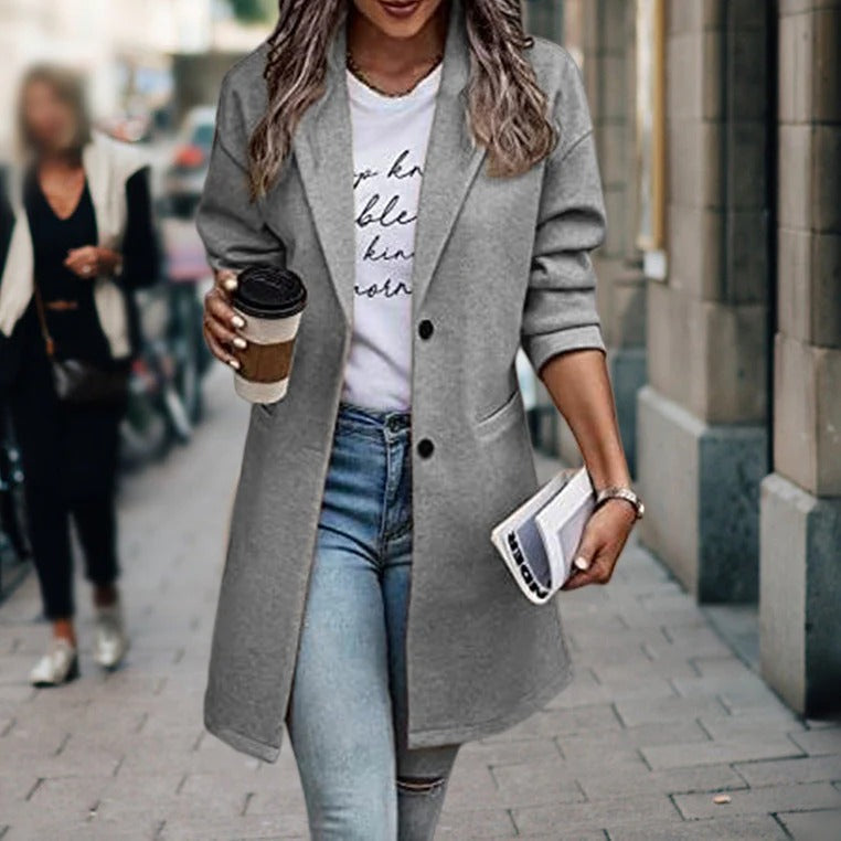 WW | Wool texture Tailored fit Knee length Classic lapel