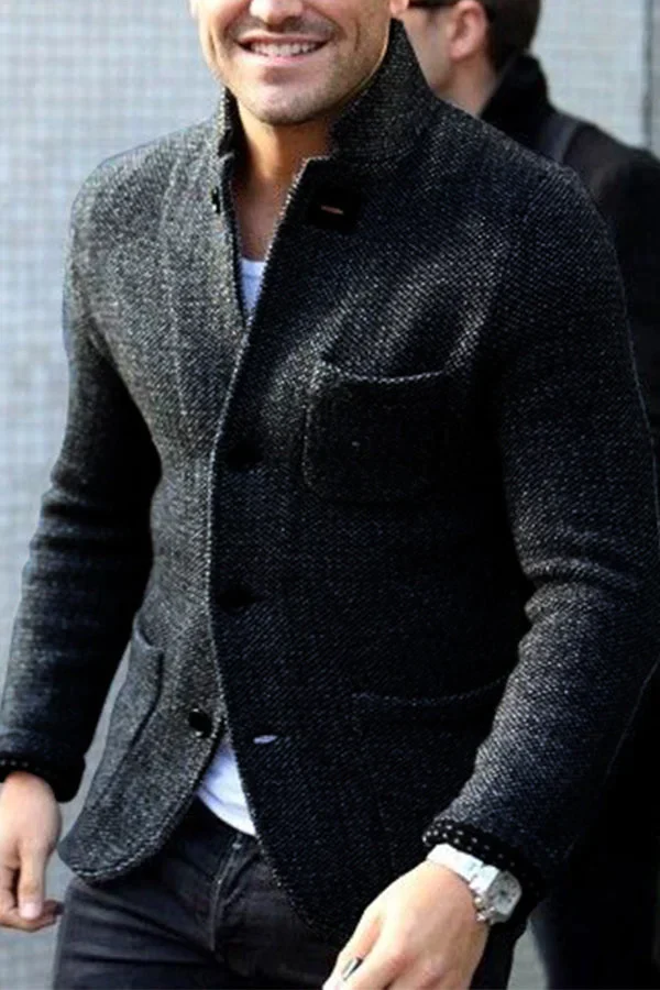 WW | Blazer Tailored fit Wool texture Buttons Formal style