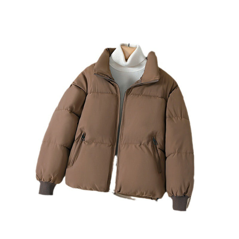 WW | Plus Size Puffer Jacket Quilted Design Stand-Up Collar Zipper