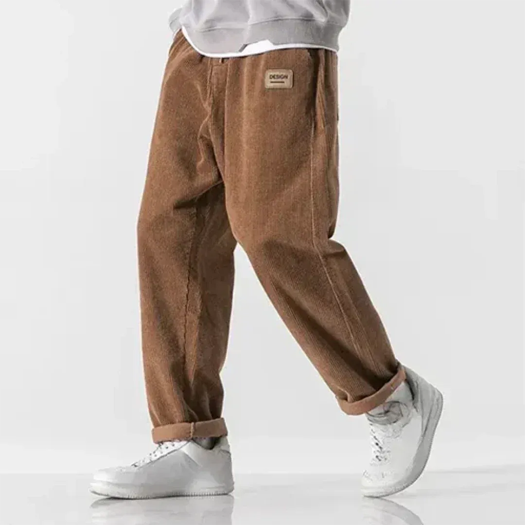 WW | Corduroy Trousers Plus Size Fit Ribbed Pattern Relaxed Style
