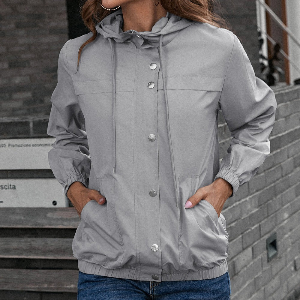 WW | Regenjacke Wasserdicht Winddicht Lockere Passform Kapuze und Taschen