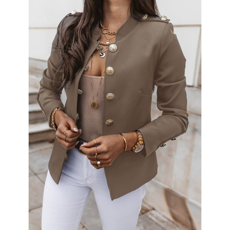 WW | Blazer Slim Passform Doppelreiher Gepolsterte Schultern Baumwollmischung