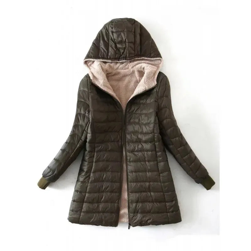 WW | Women's Quilted Jacket – Regular Fit – Fleece Lined – With Hood – Water-Repellent