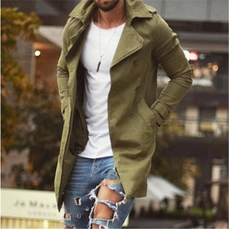WW | Mantel Mittellang Slim Fit Baumwollmischung Doppelt Knopf Mit Revers