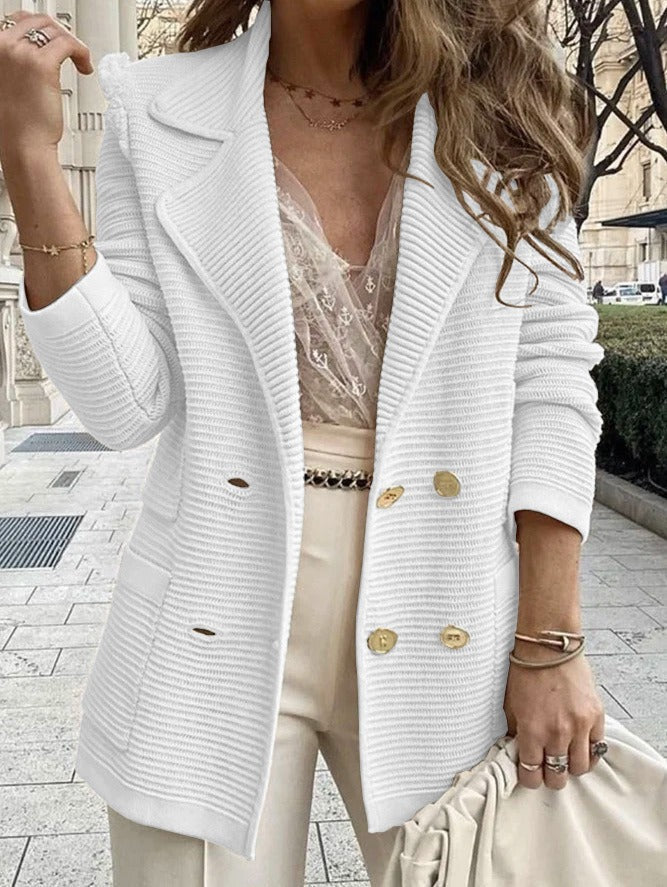 WW | Tailored Fit Ribbed Double-Breasted Collar