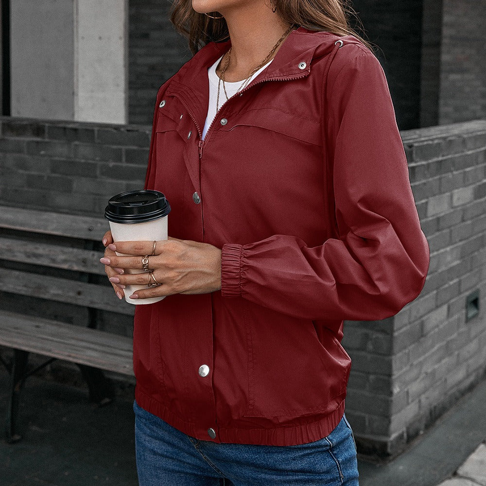 WW | Regenjacke Wasserdicht Winddicht Lockere Passform Kapuze und Taschen
