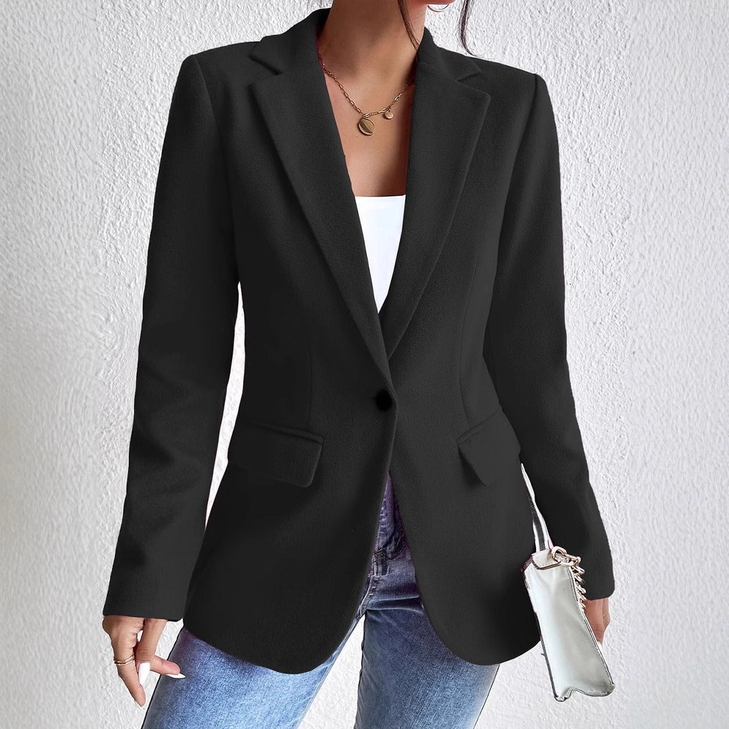 WW | Blazer Wollmischung Slim Passform Reverskragen Einreihig mit Taschen