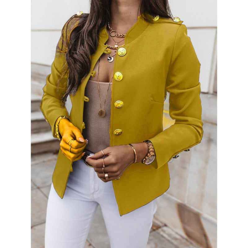 WW | Blazer Slim Passform Doppelreiher Gepolsterte Schultern Baumwollmischung