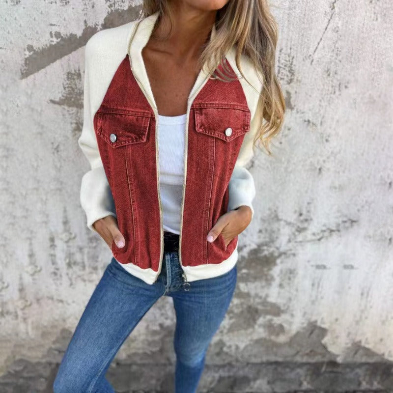 WW | Made of denim Relaxed fit Patchwork design Long sleeves Button fastening