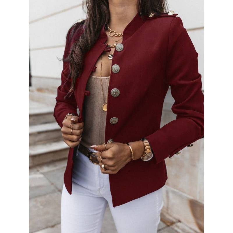 WW | Blazer Slim Passform Doppelreiher Gepolsterte Schultern Baumwollmischung