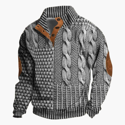 WW | Strickmuster Bomberjacke im Vintage-Look - Modische Freizeitjacke mit Knopfleiste