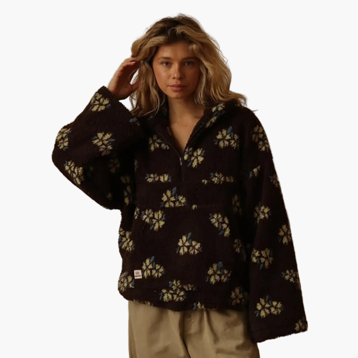 WW | Cuddly Sweater with Floral Pattern - Boho Style for Autumn and Leisure