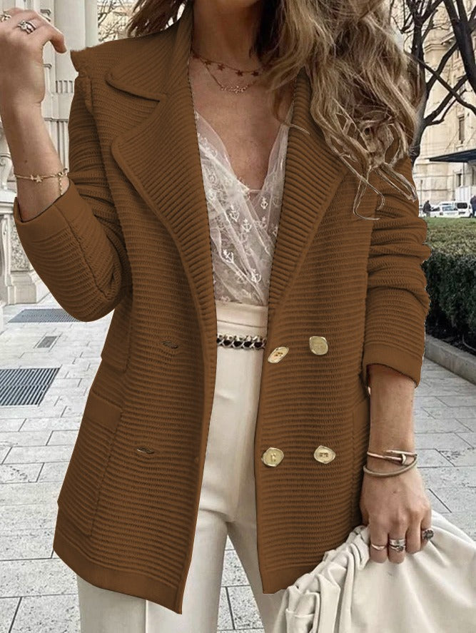 WW | Tailored Fit Ribbed Double-Breasted Collar