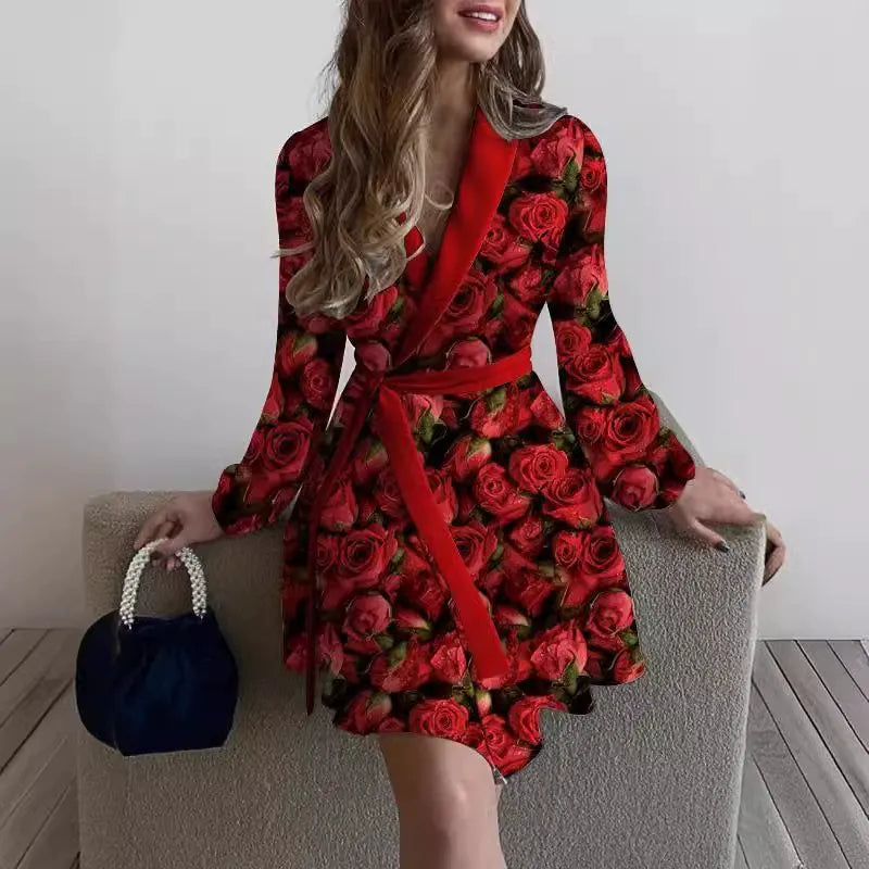 WW | Cardigan Relaxed Fit Belted Waist Lightly Patterned Layered