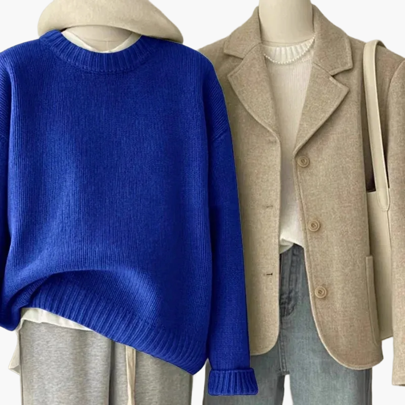 WW | Casual Retro Japanese Style Set - Knitted Sweater and Blazer for Everyday and Leisure