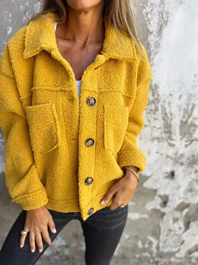 WW | Oversized Fit Soft Fabric Button Closure Casual Style