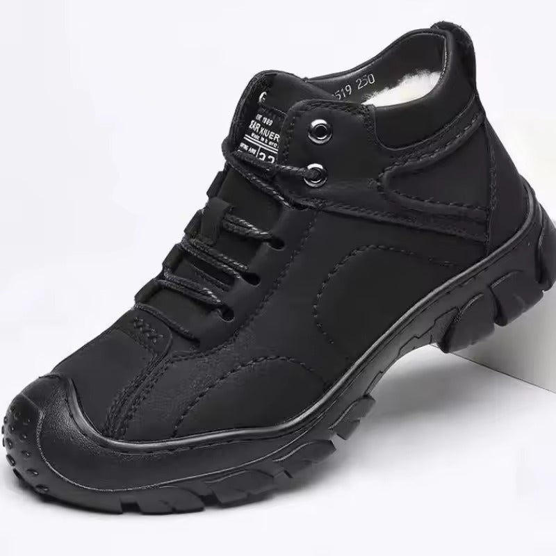WW | Herren Winterstiefel aus wasserdichtem Leder mit rutschfester Sohle