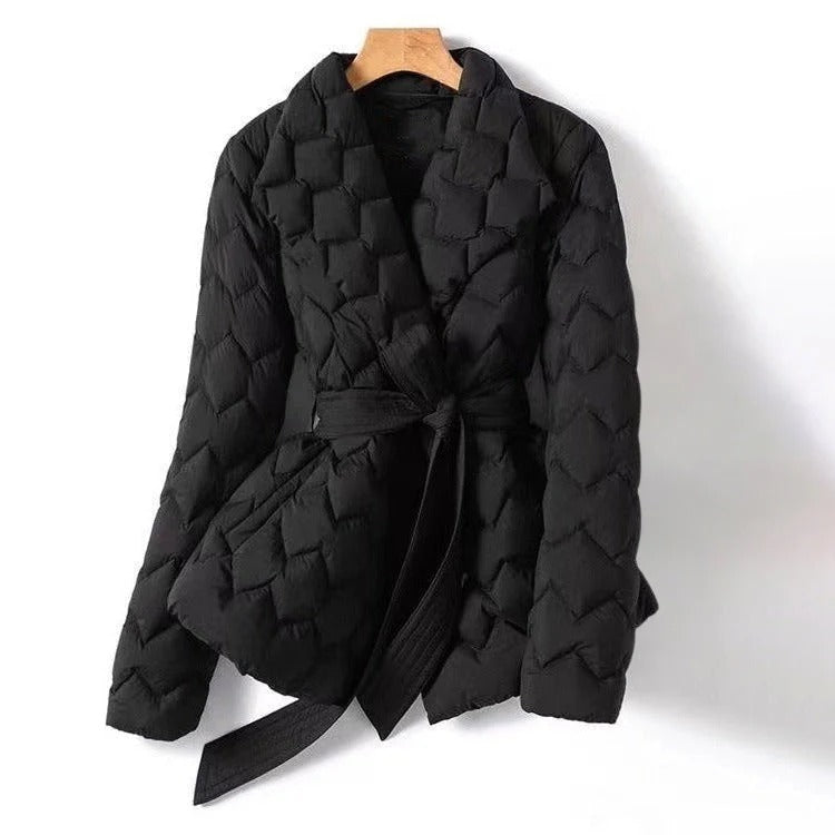 WW | Damen Gequiltete Jacke Mit Gürtel
