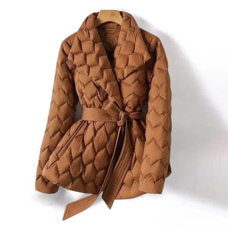 WW | Damen Gequiltete Jacke Mit Gürtel
