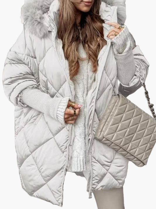 WW | Winter Steppjacke mit Kapuze und Oversize-Look - Modische Outdoorjacke für kalte Tage