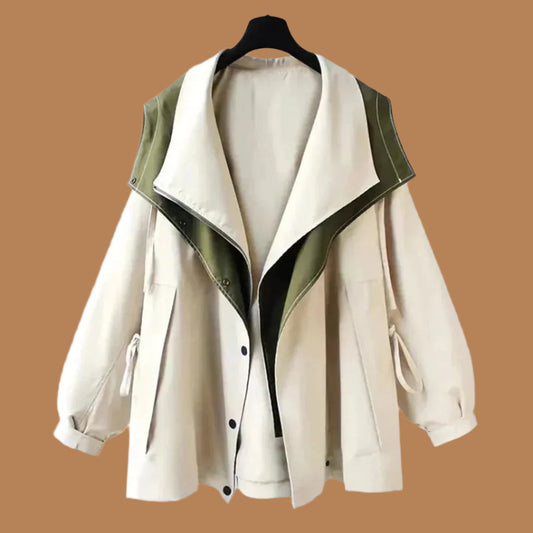 WW | Damenmantel – Oversized Fit – Wollmischung – Statement-Kragen – Knopfverschluss
