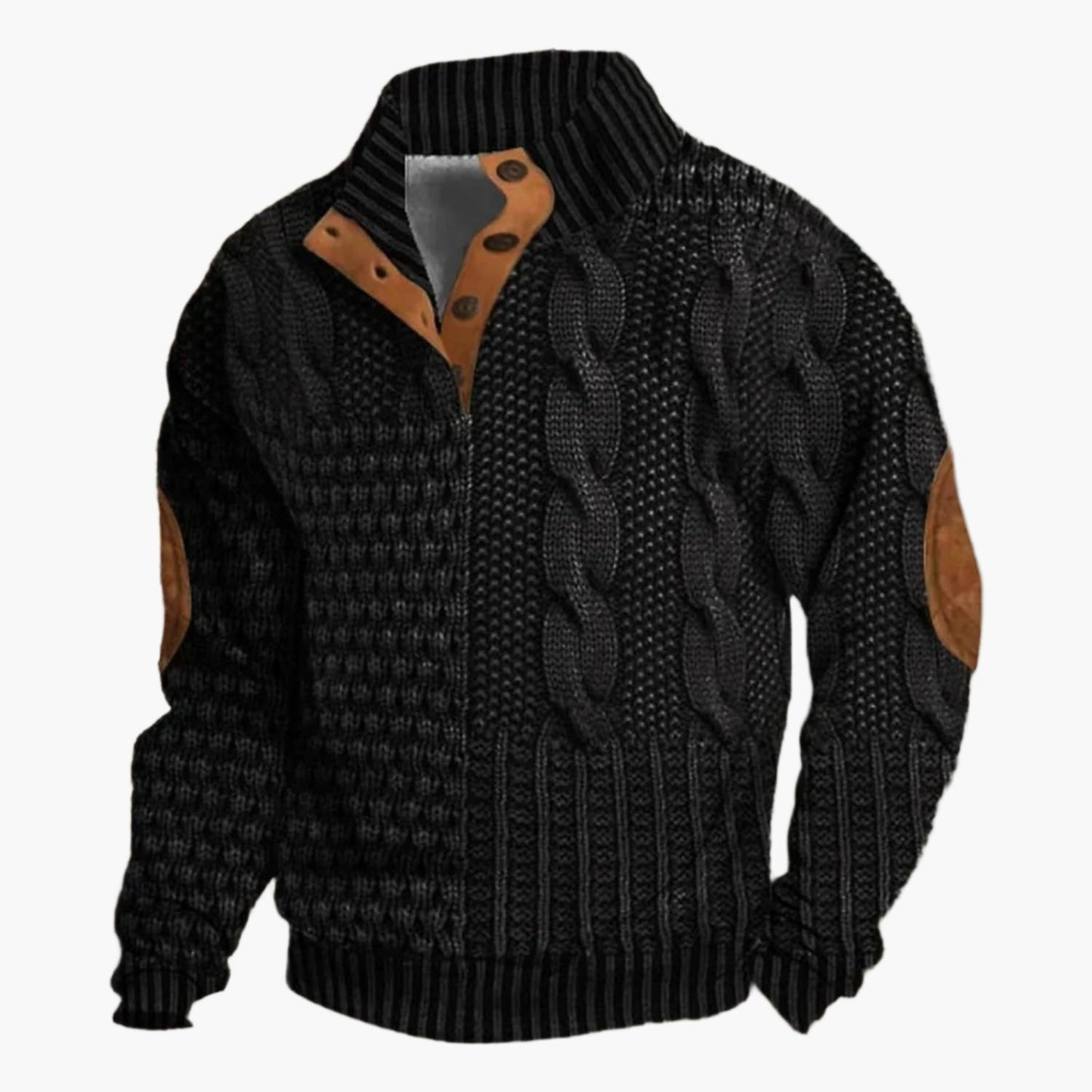 WW | Strickmuster Bomberjacke im Vintage-Look - Modische Freizeitjacke mit Knopfleiste