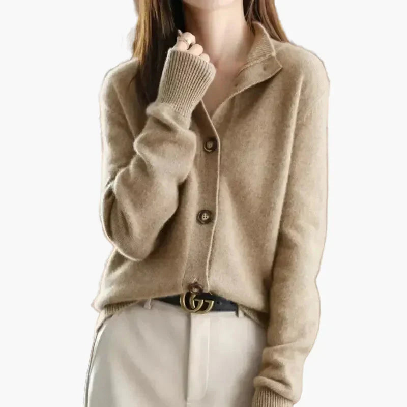 WW | Strickjacke mit Stehkragen und Knopfleiste - Eleganter Freizeitstil für Büro und Alltag