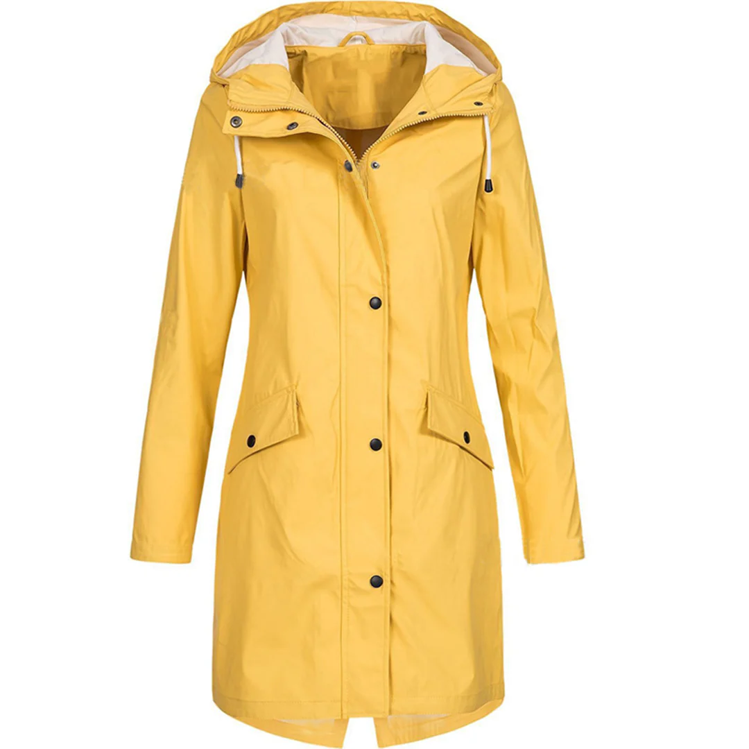 WW | Raincoat Fitted Water-repellent Hooded Knee Length