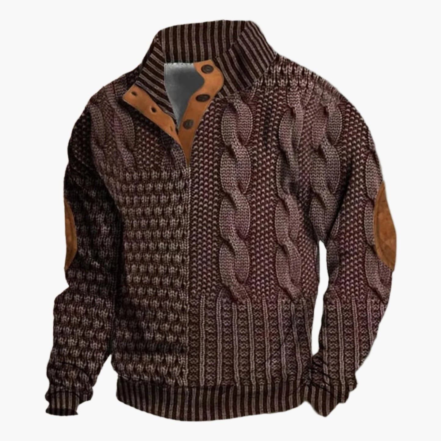 WW | Strickmuster Bomberjacke im Vintage-Look - Modische Freizeitjacke mit Knopfleiste