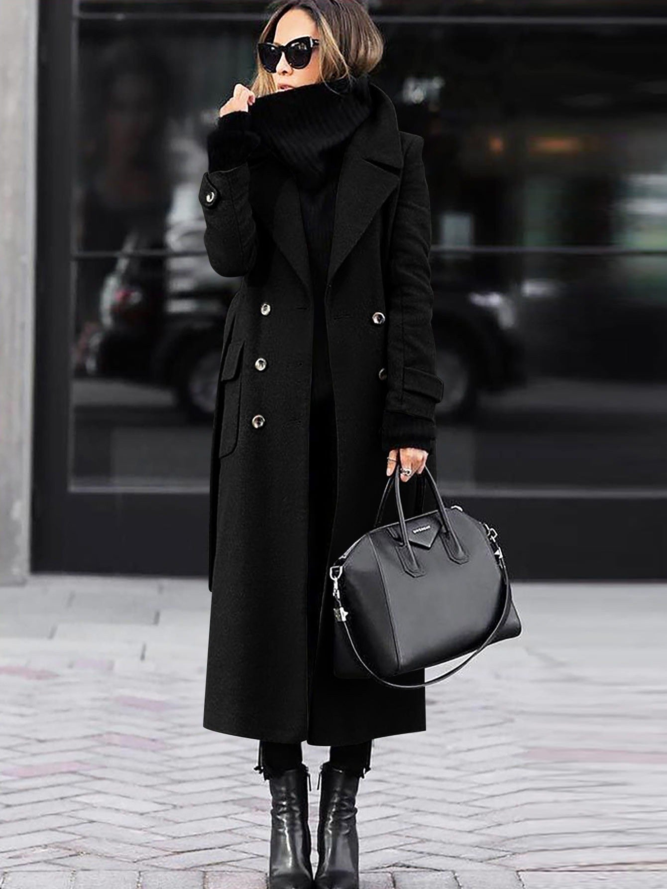 WW | Wool coat Tailored fit Double-breasted Elegant long model