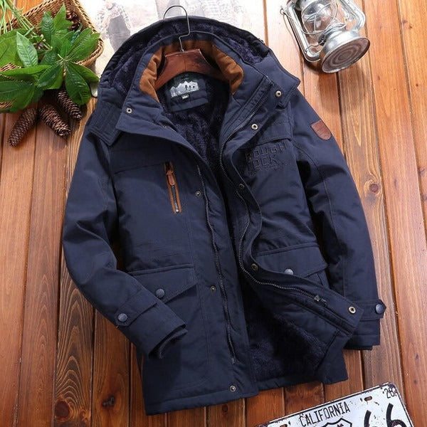 WW | Fleecejacke Übergroß Modell Kapuze Gepolsterte Schultern Mehrere Taschen