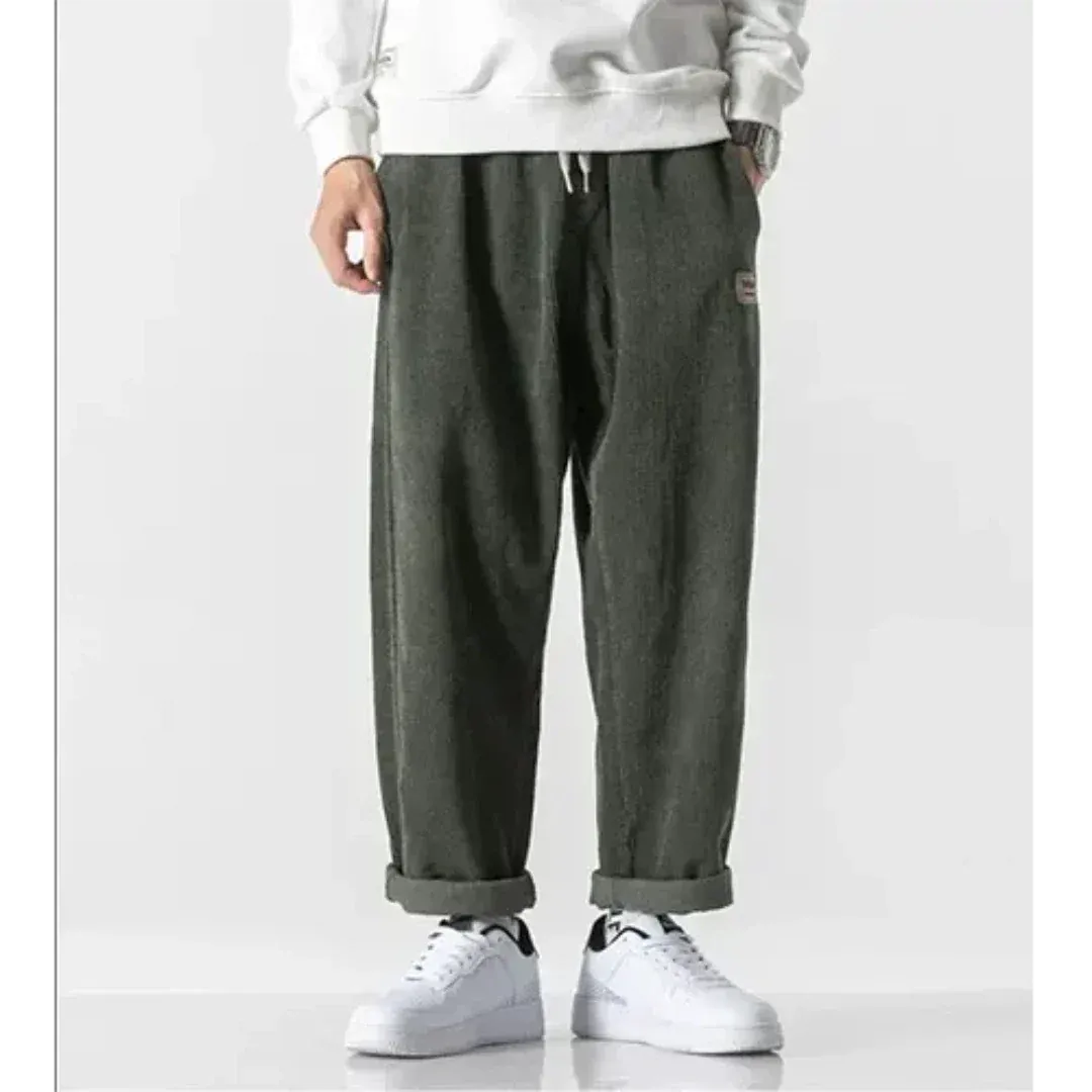 WW | Corduroy Trousers Plus Size Fit Ribbed Pattern Relaxed Style