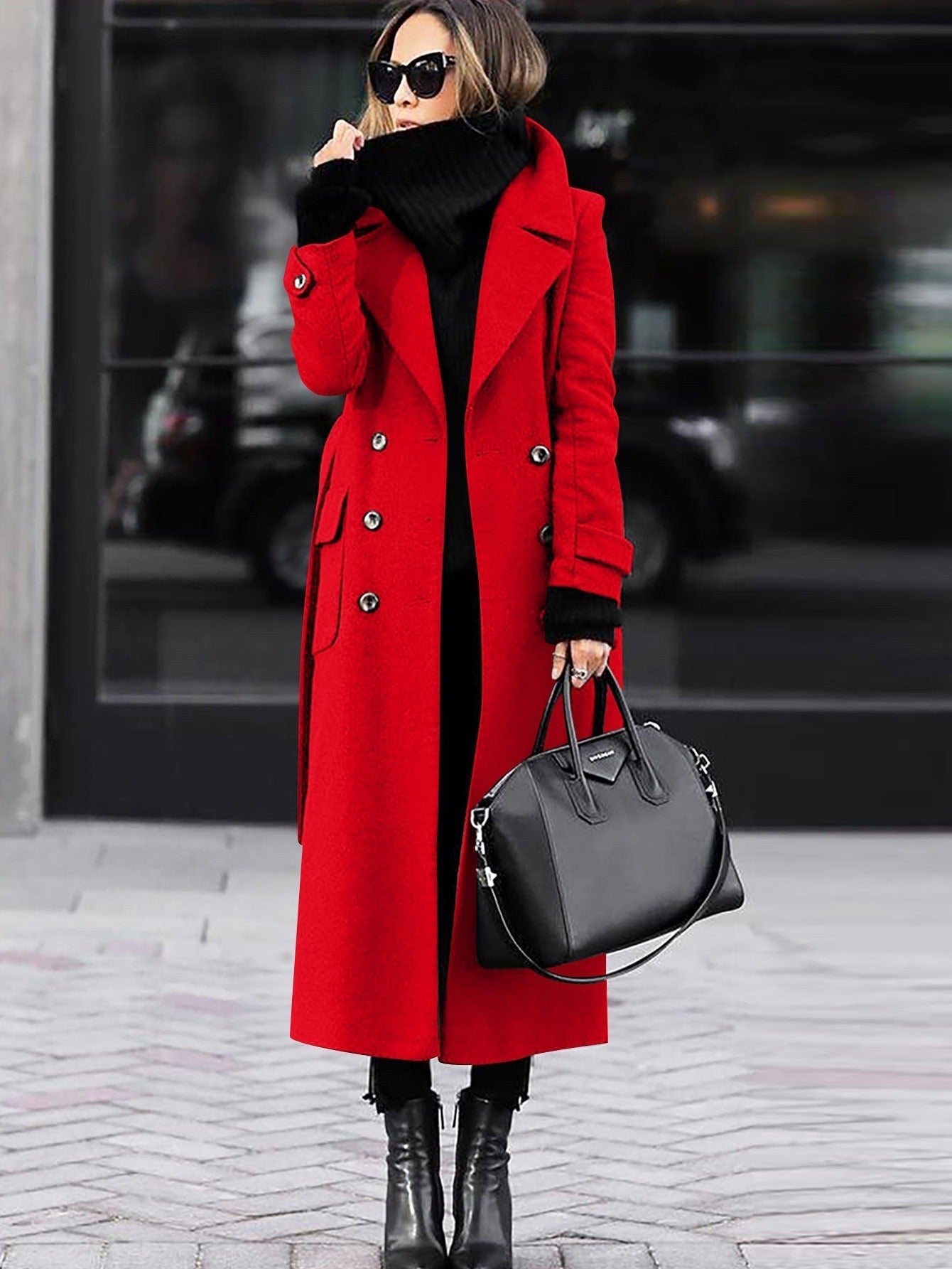 WW | Long wool jacket Tailored design Double-breasted Classic design
