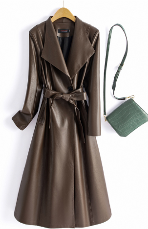 WW | Long Leather Jacket Women - Luxurious Warmth & Timeless Elegance