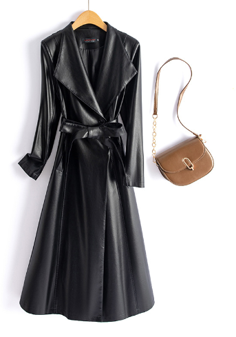 WW | Long Leather Jacket Women - Luxurious Warmth & Timeless Elegance