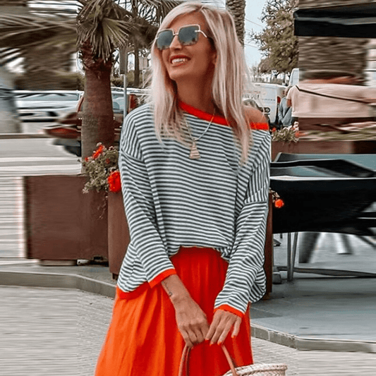 WW | Weicher gestreifter Pullover