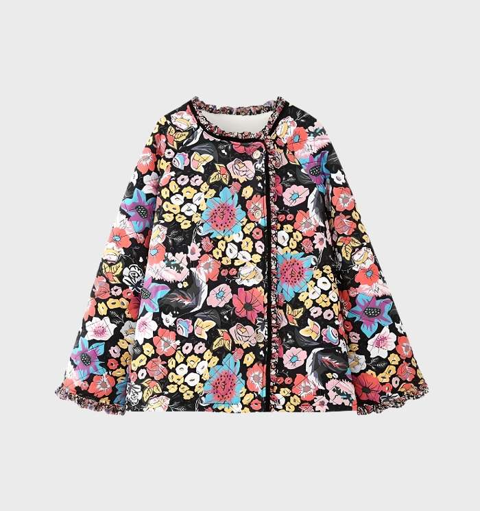WW | Women's Jacket with Floral Pattern and Front Opening