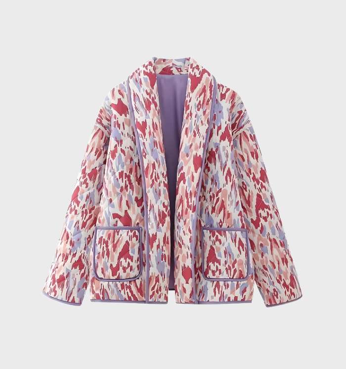 WW | Women's Jacket with Floral Pattern and Front Opening