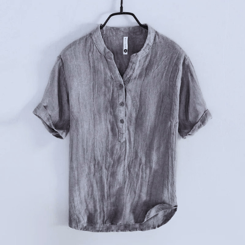 WW | Men's Japanese Linen Shirt Men's Short Sleeve Shirt