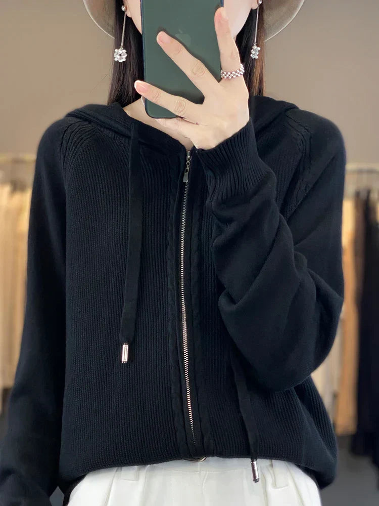 WW | Luxuriöser Kapuzen-Cardigan