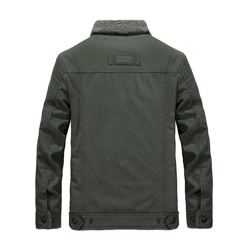 WW | Herren Winterjacke mit Umlegekragen und Knöpfen