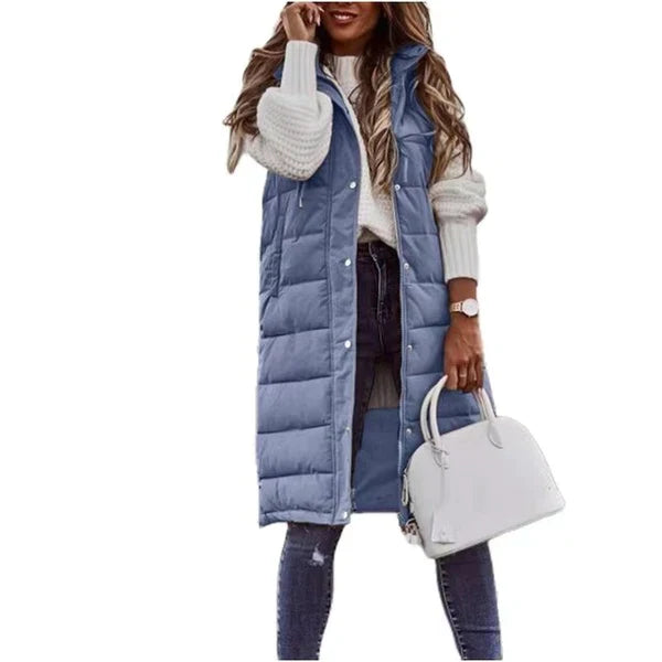 WW COTTON LONG COAT SLEEVELESS LOOSE JACKET