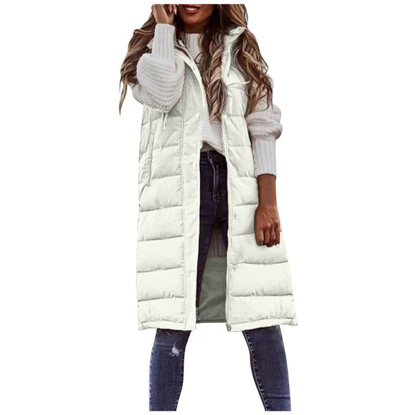 WW COTTON LONG COAT SLEEVELESS LOOSE JACKET