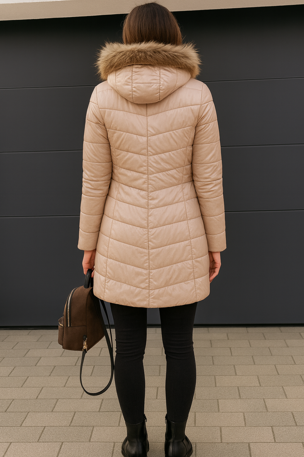 WW | Damen Warme Daunenjacke mit Pelzkragen für Frauen