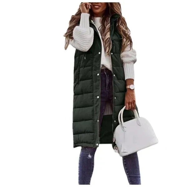 WW COTTON LONG COAT SLEEVELESS LOOSE JACKET