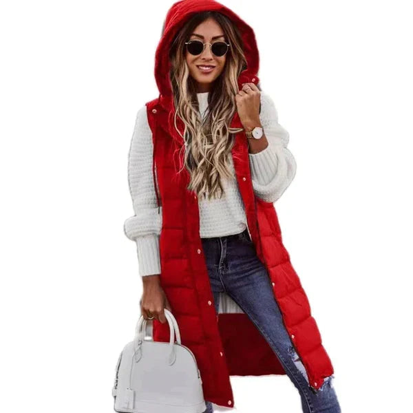 WW COTTON LONG COAT SLEEVELESS LOOSE JACKET