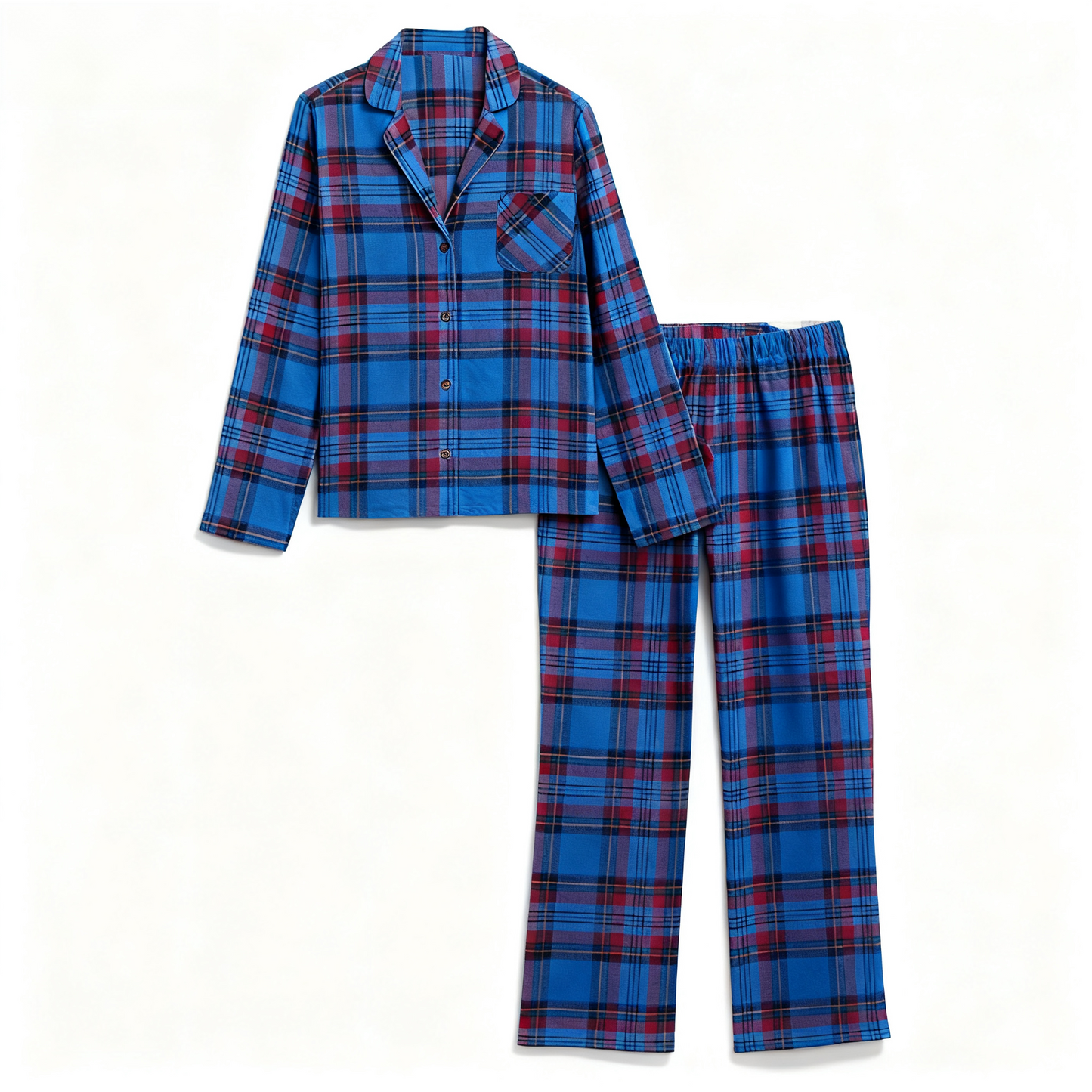 WW | Couple's Blue Plaid Christmas Pajama Set