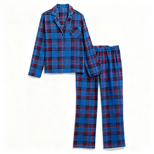 WW | Couple's Blue Plaid Christmas Pajama Set