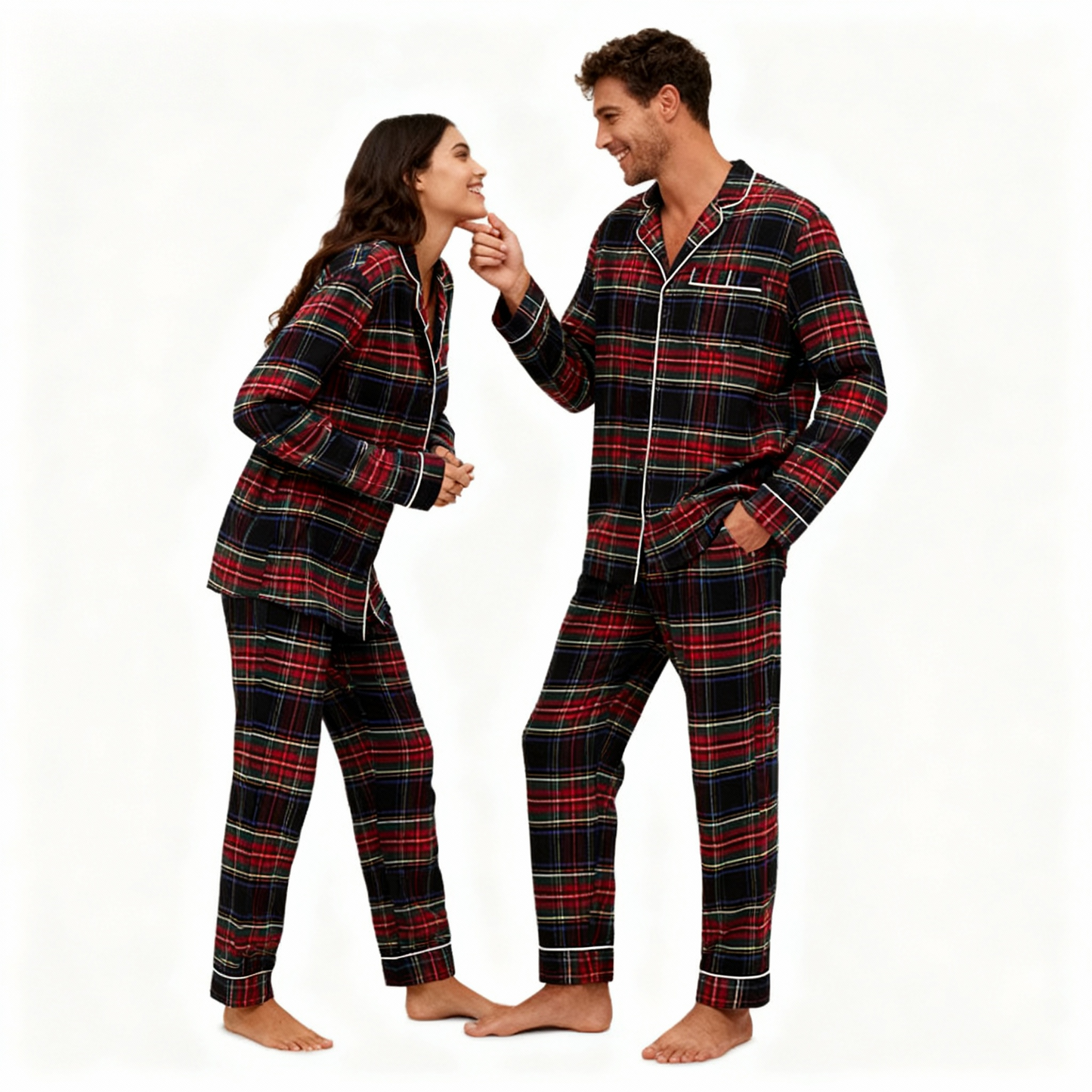 WW | Christmas Red Plaid Button-Front Family Pajama Sets